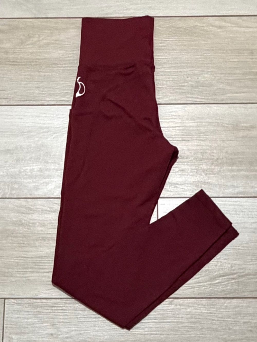 Women’s High-Waist Leggings with Side Pocket - Burgundy